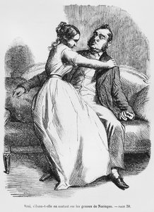 Esther van Gobseck and Baron of Nucingen, Illustration from Splendeurs et Miseres des Courtisanes by Honore de Balzac by French School